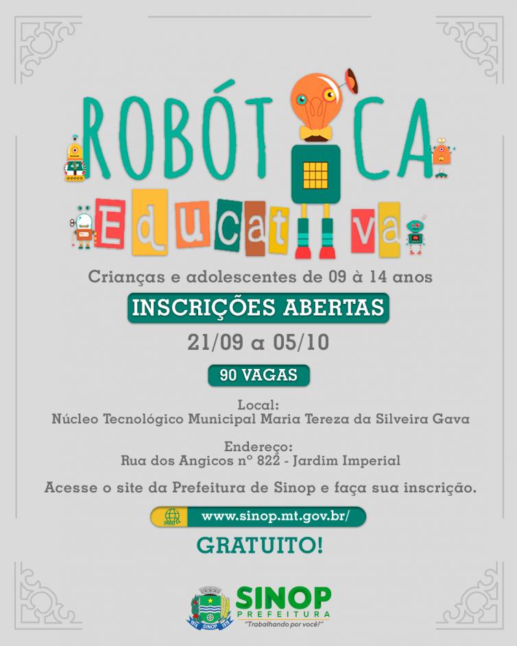Curso de Robótica Educativa tem 90 novas vagas abertas em Sinop